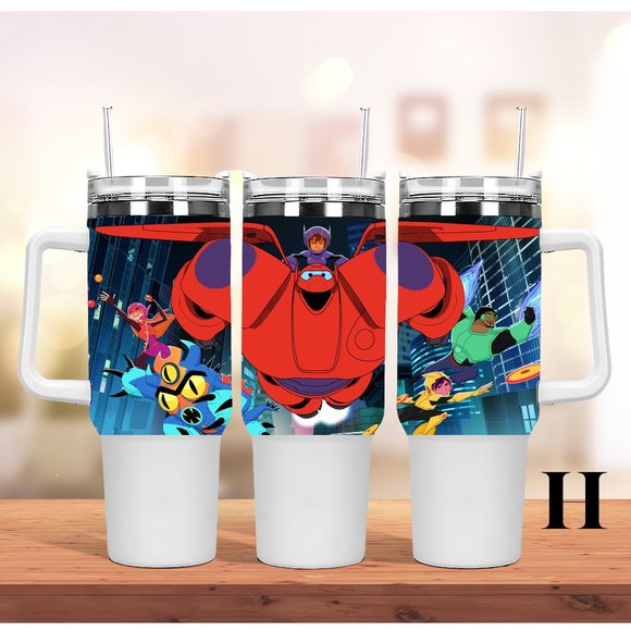 Disney Big Hero 6 Baymax 40 oz Tumbler/Water bottle/Mug with hand carry … - Picture 15 of 15